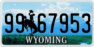 WY license plate 9967953