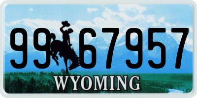 WY license plate 9967957