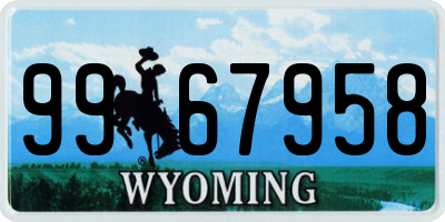 WY license plate 9967958