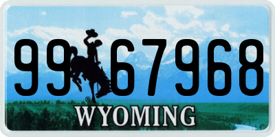 WY license plate 9967968