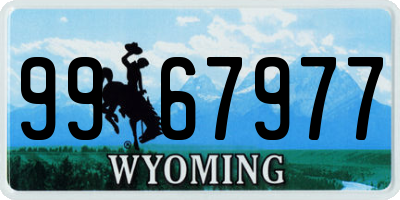 WY license plate 9967977