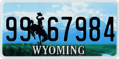 WY license plate 9967984