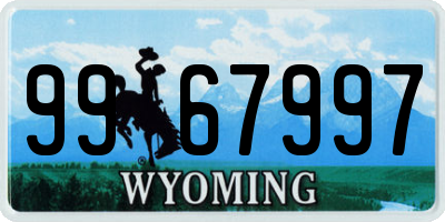 WY license plate 9967997