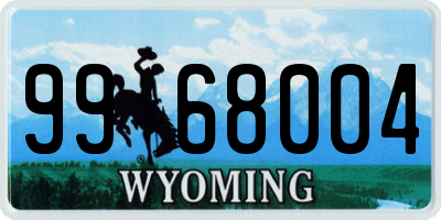 WY license plate 9968004