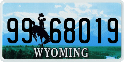WY license plate 9968019