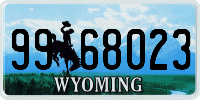 WY license plate 9968023