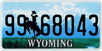 WY license plate 9968043