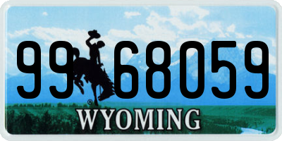 WY license plate 9968059