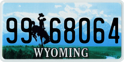 WY license plate 9968064