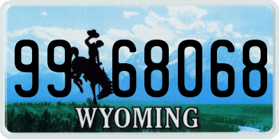 WY license plate 9968068