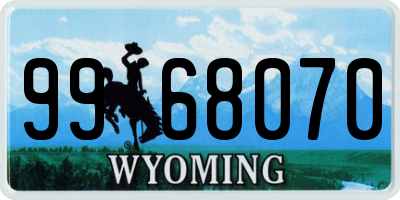 WY license plate 9968070