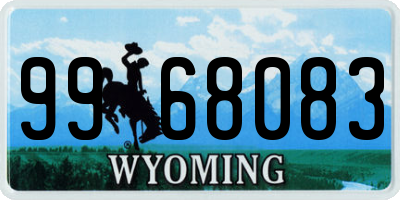 WY license plate 9968083