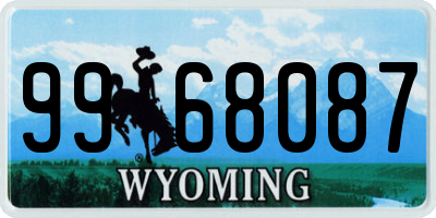 WY license plate 9968087