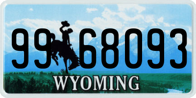 WY license plate 9968093