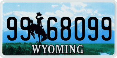 WY license plate 9968099