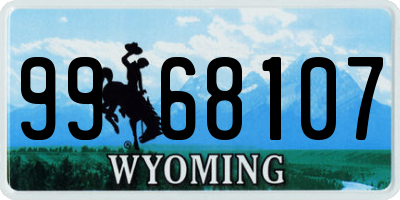 WY license plate 9968107