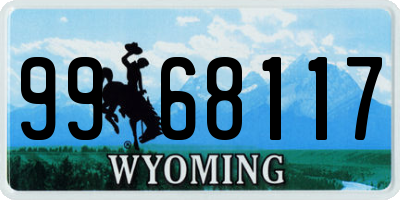 WY license plate 9968117