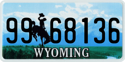 WY license plate 9968136