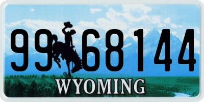 WY license plate 9968144