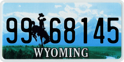 WY license plate 9968145