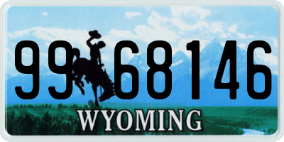 WY license plate 9968146