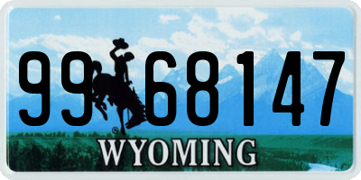 WY license plate 9968147