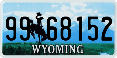 WY license plate 9968152