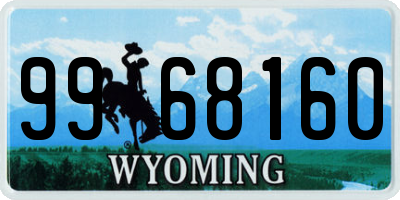 WY license plate 9968160