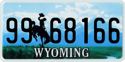 WY license plate 9968166