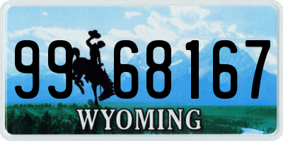 WY license plate 9968167