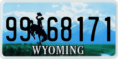 WY license plate 9968171