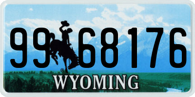 WY license plate 9968176
