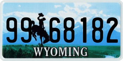 WY license plate 9968182