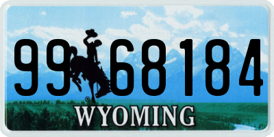 WY license plate 9968184