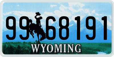 WY license plate 9968191