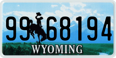 WY license plate 9968194