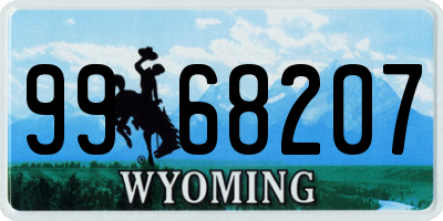 WY license plate 9968207