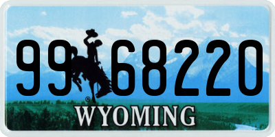 WY license plate 9968220