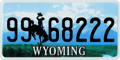 WY license plate 9968222