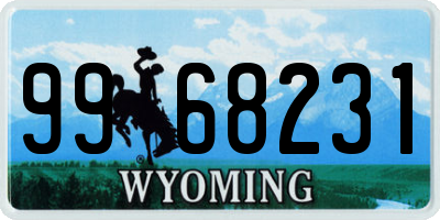 WY license plate 9968231