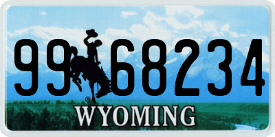 WY license plate 9968234