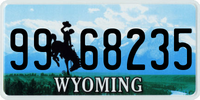 WY license plate 9968235