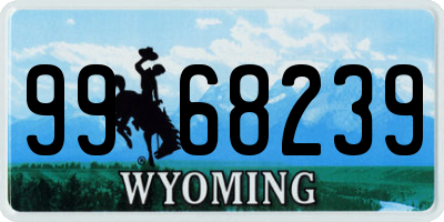 WY license plate 9968239