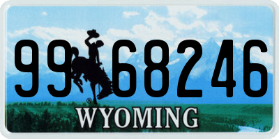 WY license plate 9968246