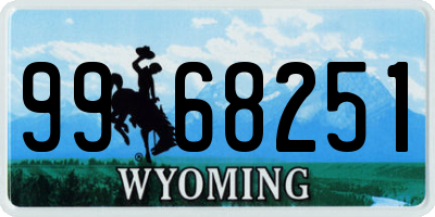 WY license plate 9968251