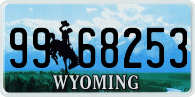 WY license plate 9968253