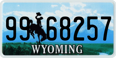 WY license plate 9968257