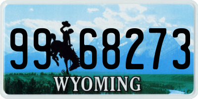 WY license plate 9968273