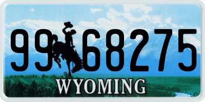 WY license plate 9968275