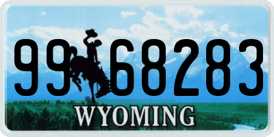 WY license plate 9968283